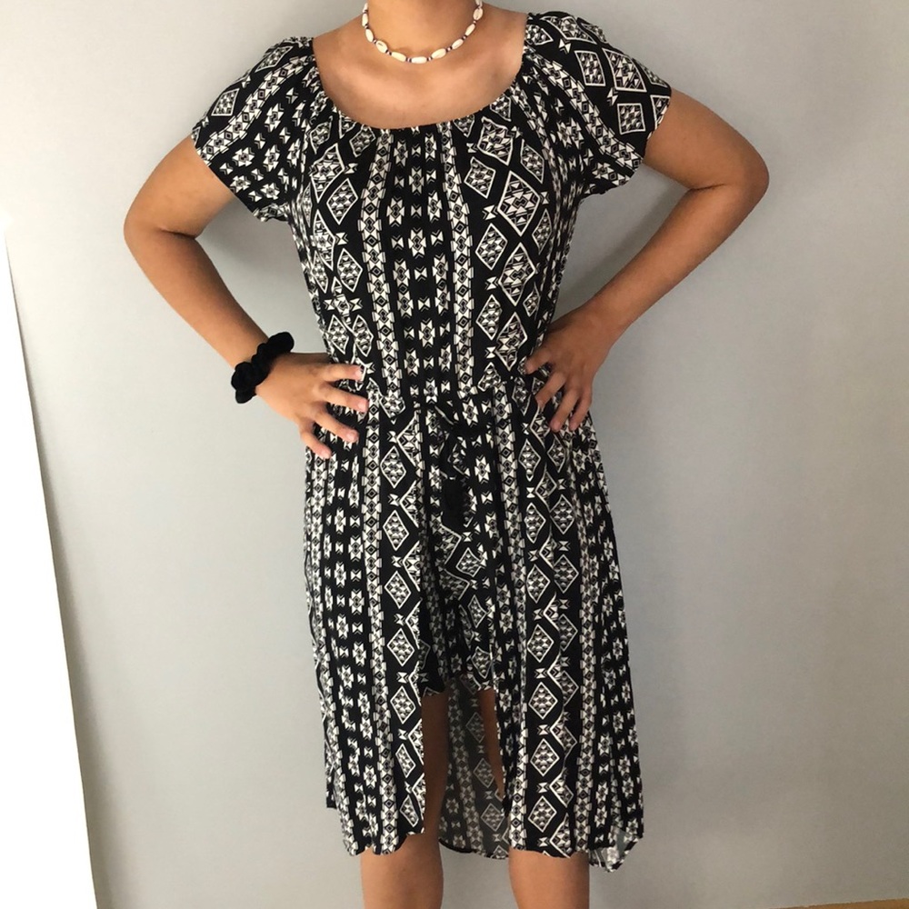 Gorgeous black and white romper for a girl